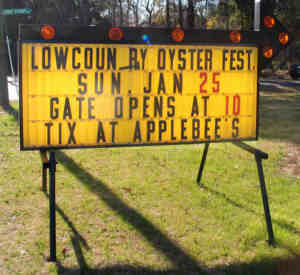 LCOysterFest-RoadSign