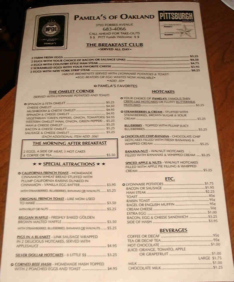 Pamelas-Menu