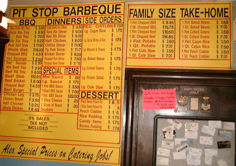 Pit Stop Menu