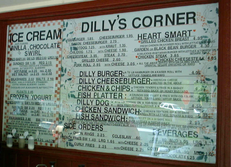 Dillys Menu