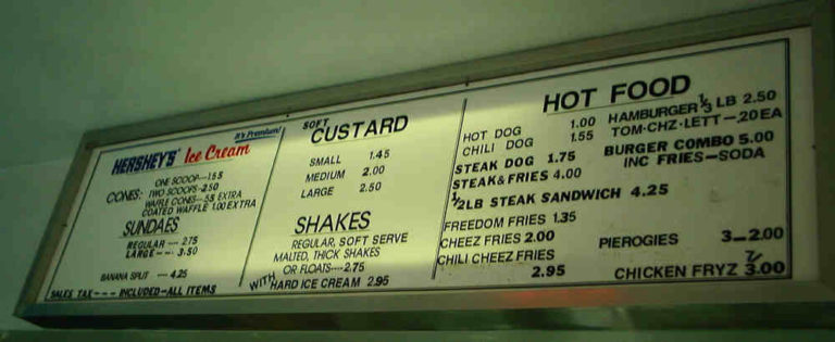 Eddies Menu