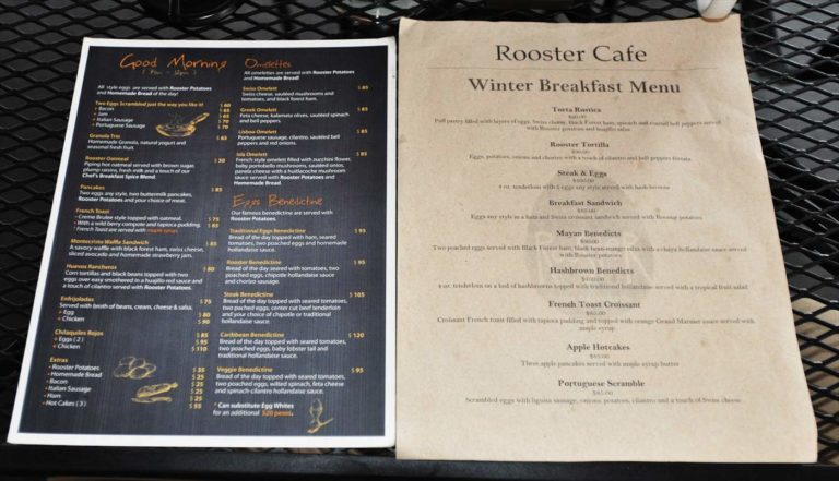 Isla 2012 Rooster Cafe Breakfast Menu