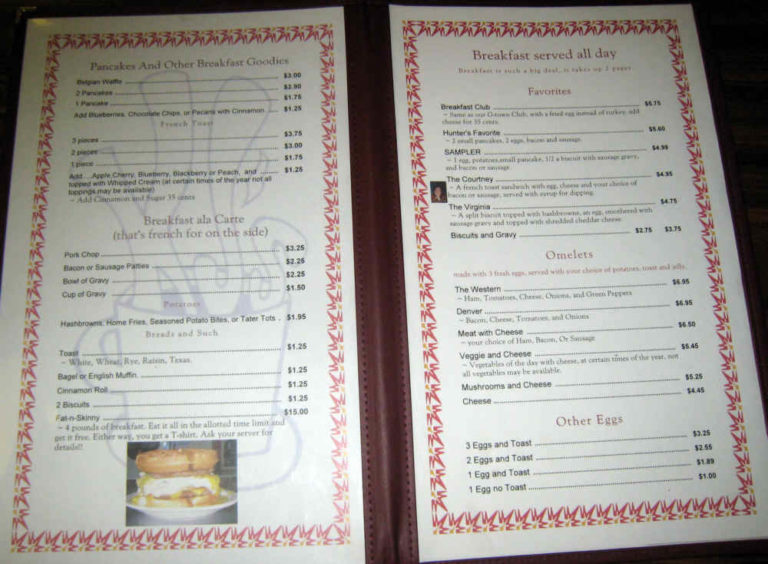 KJs Cafe Menu