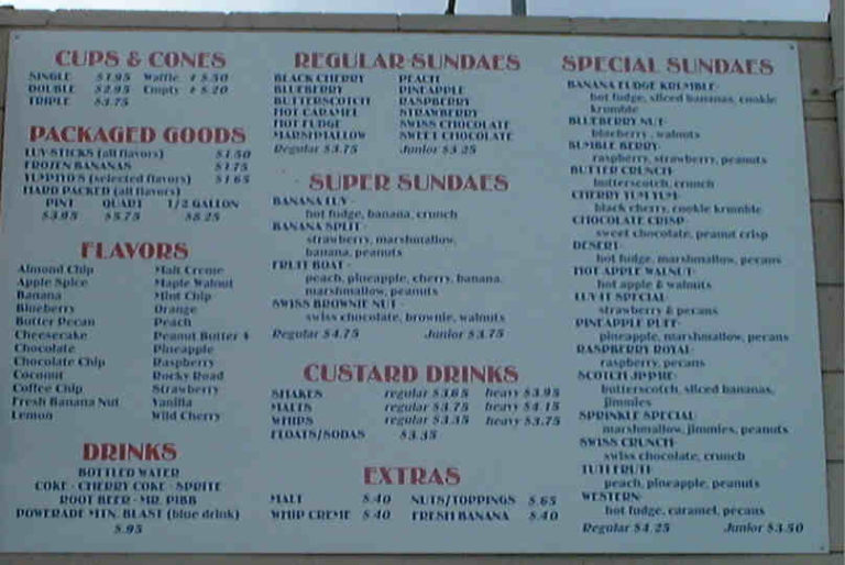 Luv It Menu