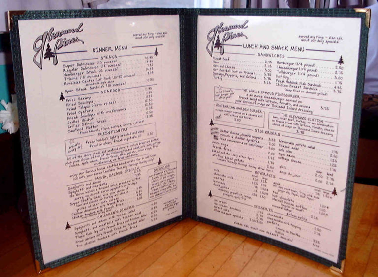 Pines Menu