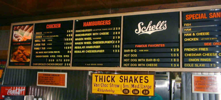 Schells Menu
