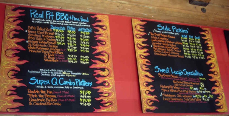 Sweet Lucy Pit Menu