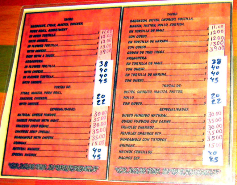 Taqueria Medina Menu