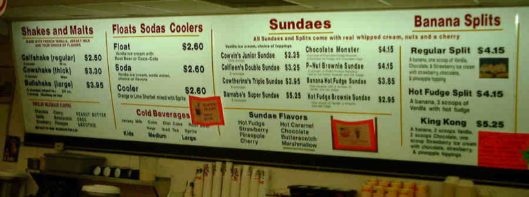Youngs Menu