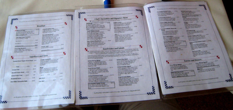 Cafe Freret Menu