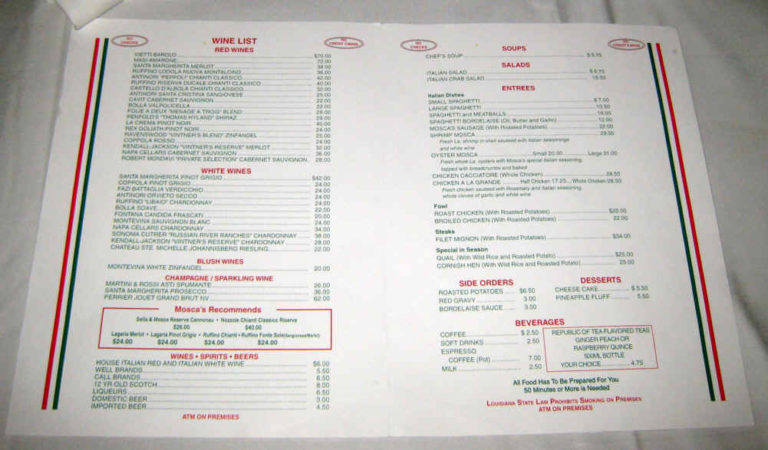 Moscas Menu